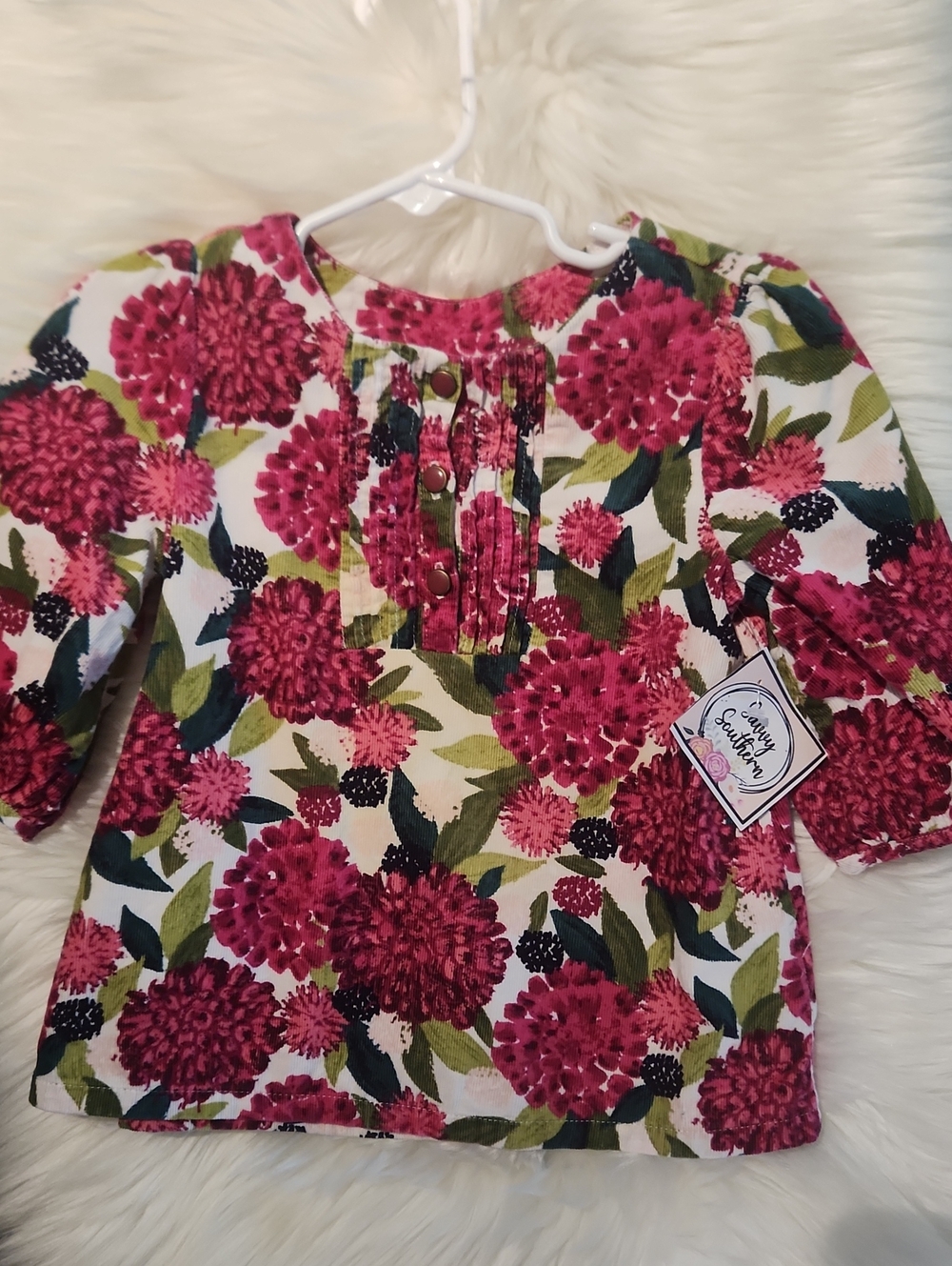 Floral soft corduroy top - 5t Girls - Brand: Gymboree
